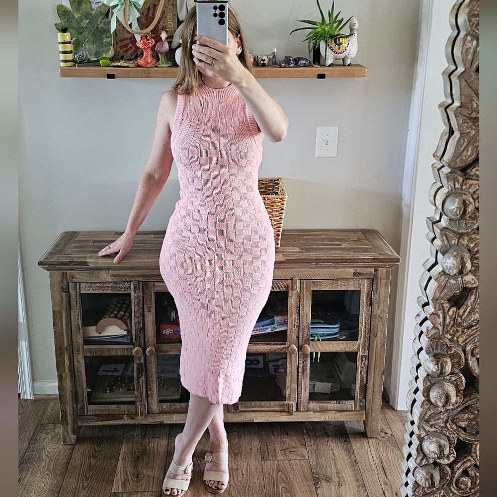 💗 Rue Stiic Pink Knit Midi Dress - XS 💗